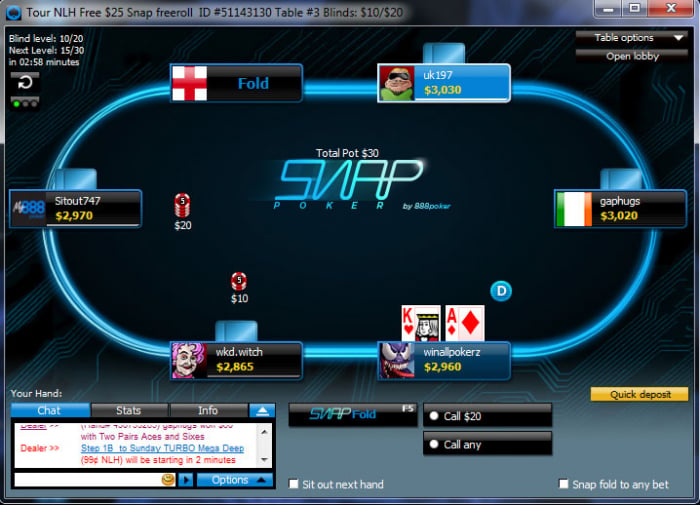 888 poker snap poker Rake The Rake