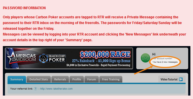 Carbon Poker Freerolls Password info