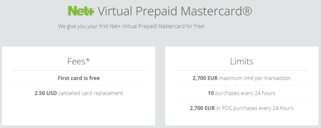 Net+ Virtual Prepaid Mastercard